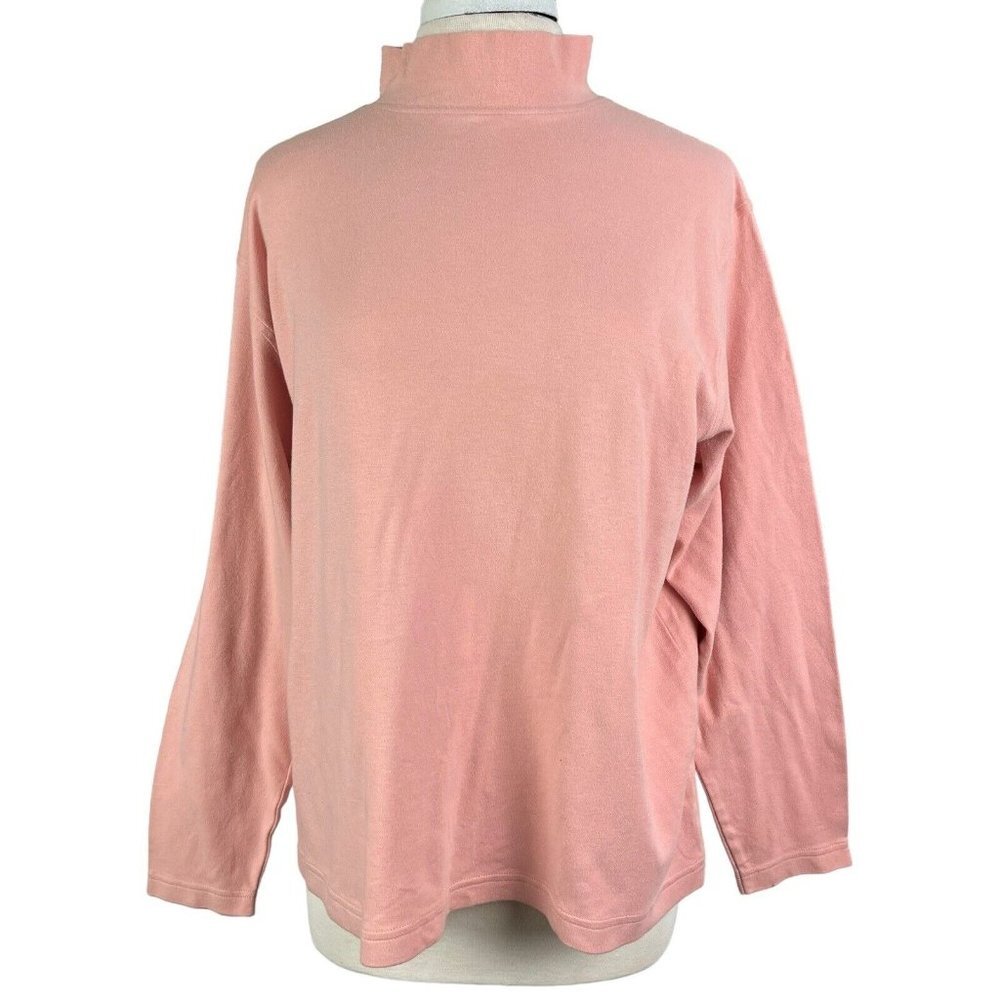 Pendleton 100% Cotton Mock Neck Long Sleeves Pulllover Blouse Womens Size 3X